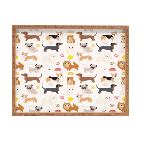Avenie Dog Pattern Rectangular Tray