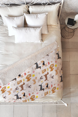 Avenie Dog Pattern Fleece Throw Blanket