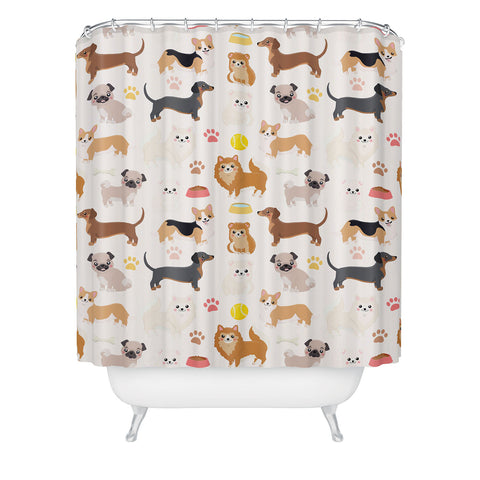 Avenie Dog Pattern Shower Curtain