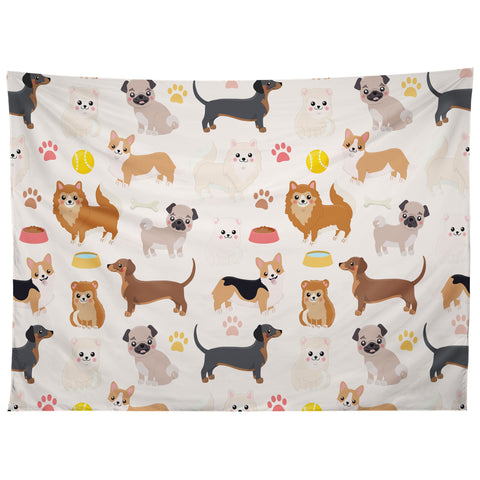 Avenie Dog Pattern Tapestry