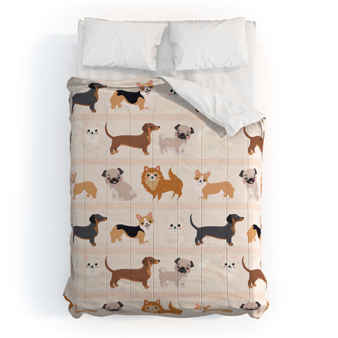Avenie Dogs n a Row Pattern Comforter
