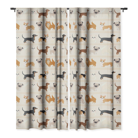 Avenie Dogs n a Row Pattern Blackout Non Repeat