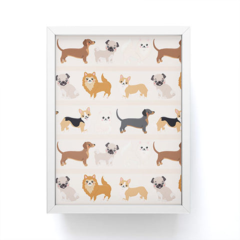Avenie Dogs n a Row Pattern Framed Mini Art Print
