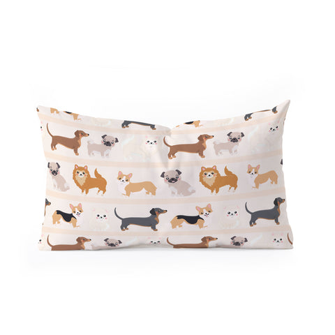 Avenie Dogs n a Row Pattern Oblong Throw Pillow