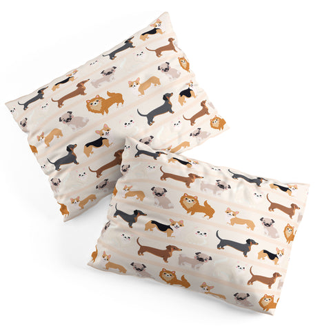 Avenie Dogs n a Row Pattern Pillow Shams