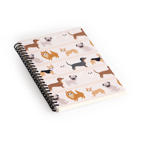 Avenie Dogs n a Row Pattern Spiral Notebook
