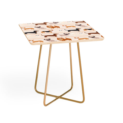 Avenie Dogs n a Row Pattern Side Table