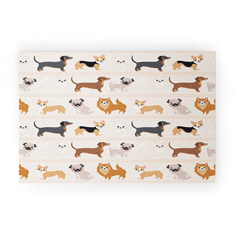 Avenie Dogs n a Row Pattern Welcome Mat