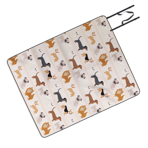 Avenie Dogs n a Row Pattern Picnic Blanket