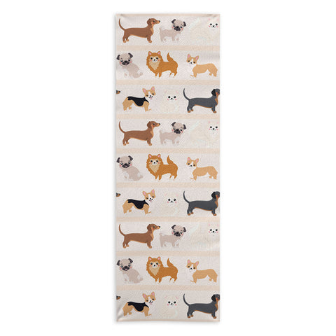 Avenie Dogs n a Row Pattern Yoga Towel