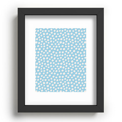 Avenie Dots Pattern Blue Recessed Framing Rectangle