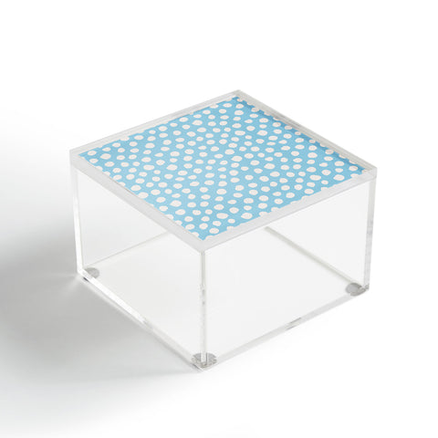Avenie Dots Pattern Blue Acrylic Box