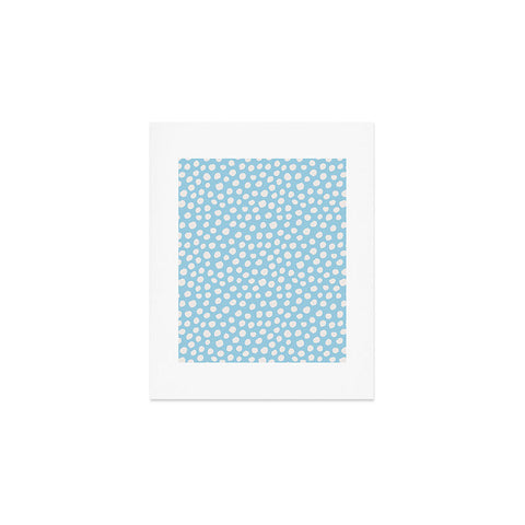 Avenie Dots Pattern Blue Art Print