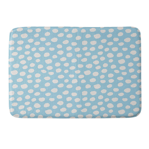 Avenie Dots Pattern Blue Memory Foam Bath Mat