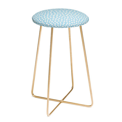 Avenie Dots Pattern Blue Counter Stool