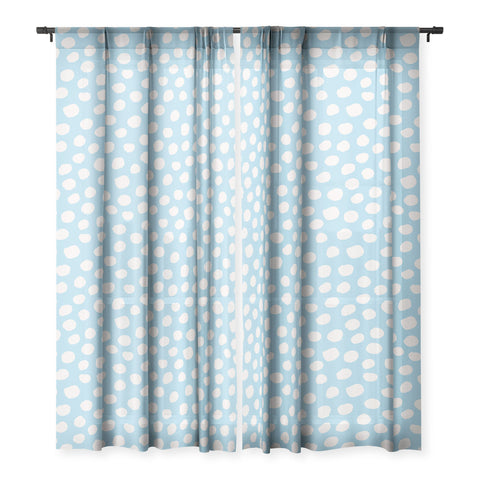 Avenie Dots Pattern Blue Sheer Non Repeat