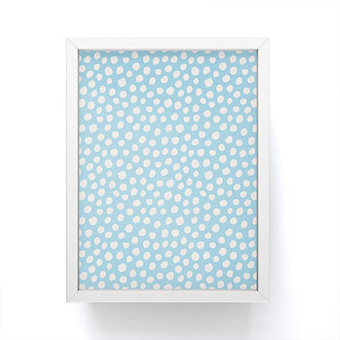 Avenie Dots Pattern Blue Framed Mini Art Print