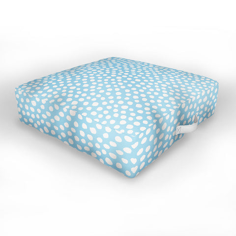 Avenie Dots Pattern Blue Outdoor Floor Cushion