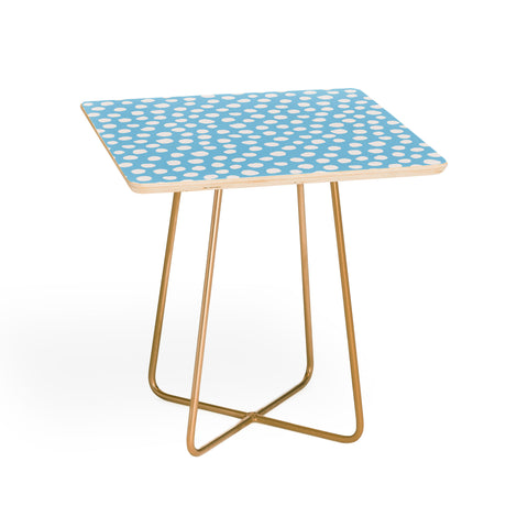 Avenie Dots Pattern Blue Side Table