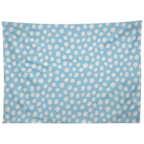 Avenie Dots Pattern Blue Tapestry