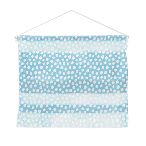 Avenie Dots Pattern Blue Wall Hanging Landscape