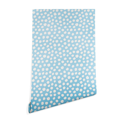 Avenie Dots Pattern Blue Wallpaper