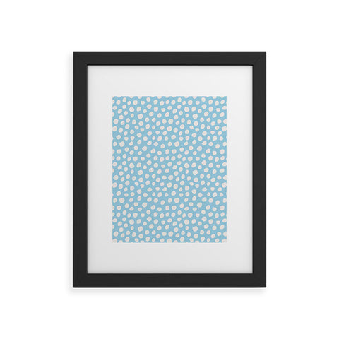 Avenie Dots Pattern Blue Framed Art Print