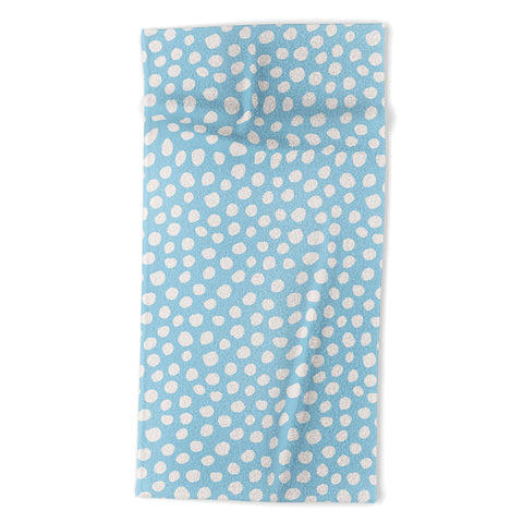 Avenie Dots Pattern Blue Beach Towel