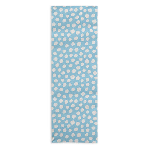Avenie Dots Pattern Blue Yoga Towel