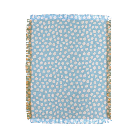 Avenie Dots Pattern Blue Throw Blanket