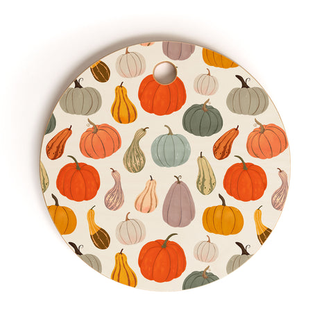 Avenie Fall Pumpkin and Squash I Cutting Board Round