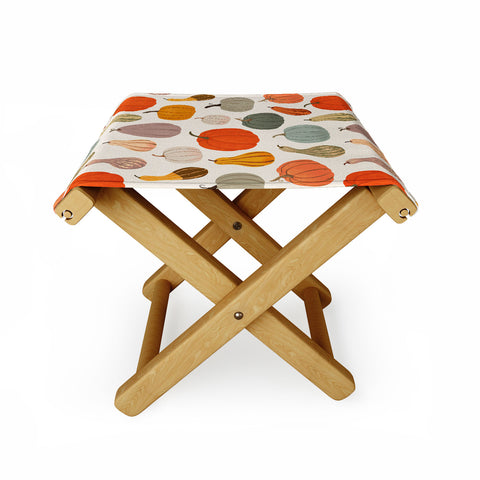 Avenie Fall Pumpkin and Squash I Folding Stool