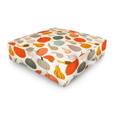 Avenie Fall Pumpkin and Squash I Outdoor Floor Cushion