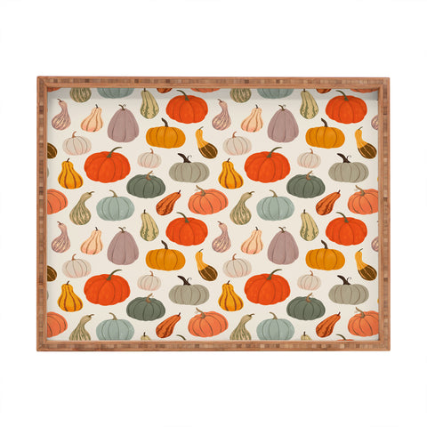 Avenie Fall Pumpkin and Squash I Rectangular Tray