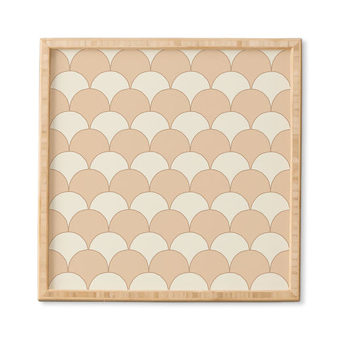 Avenie Fan Pattern Neutral Framed Wall Art