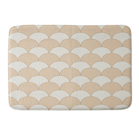 Avenie Fan Pattern Neutral Memory Foam Bath Mat