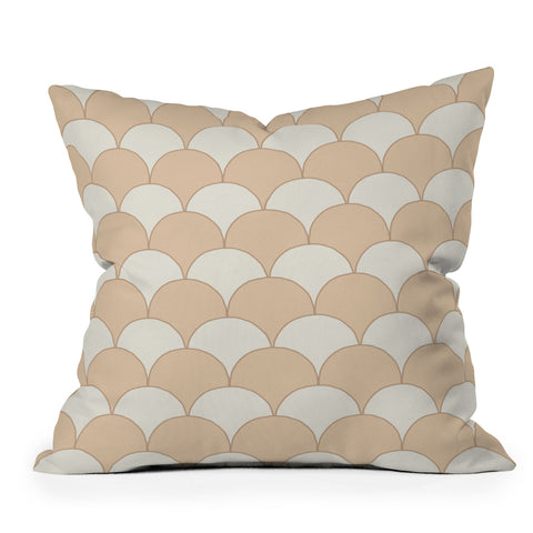 Avenie Fan Pattern Neutral Throw Pillow