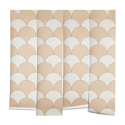 Avenie Fan Pattern Neutral Wall Mural