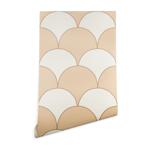 Avenie Fan Pattern Neutral Wallpaper