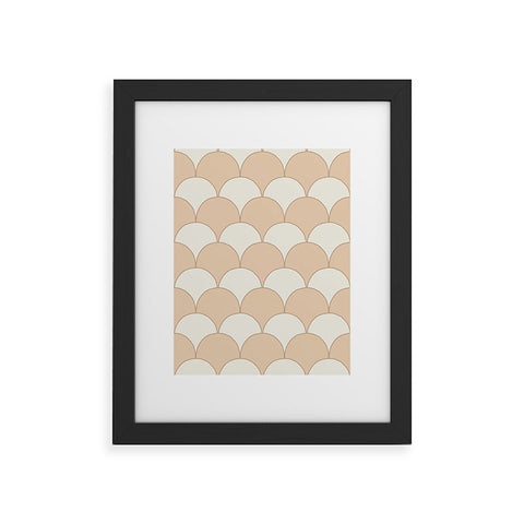 Avenie Fan Pattern Neutral Framed Art Print