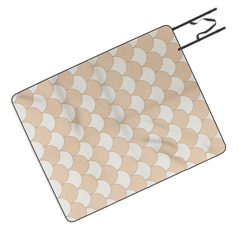 Avenie Fan Pattern Neutral Picnic Blanket