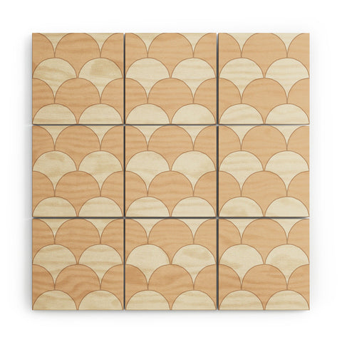 Avenie Fan Pattern Neutral Wood Wall Mural