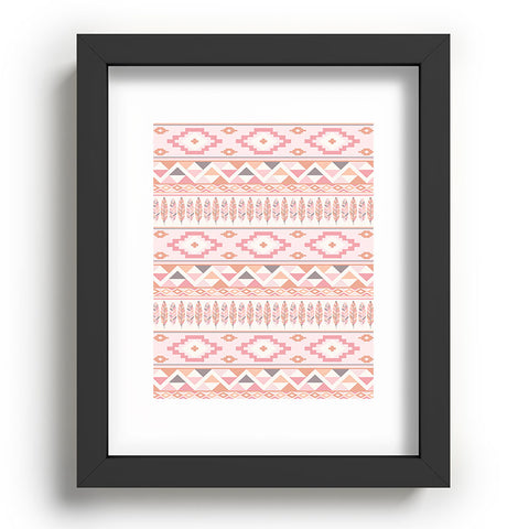 Avenie Feather Aztec Pink Recessed Framing Rectangle