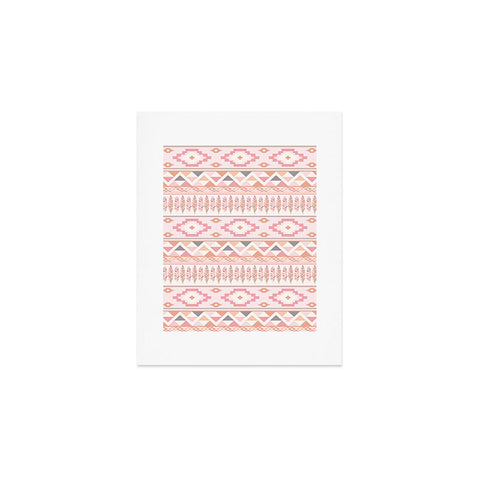 Avenie Feather Aztec Pink Art Print