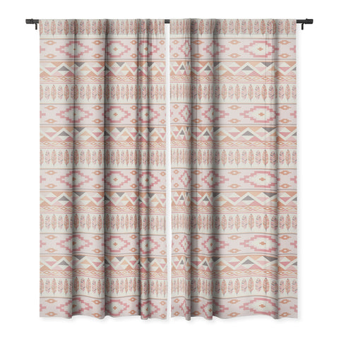 Avenie Feather Aztec Pink Blackout Non Repeat