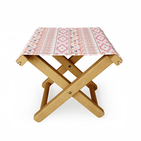 Avenie Feather Aztec Pink Folding Stool