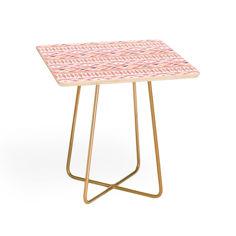 Avenie Feather Aztec Pink Side Table