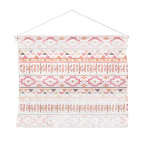 Avenie Feather Aztec Pink Wall Hanging Landscape