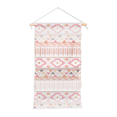 Avenie Feather Aztec Pink Wall Hanging Portrait