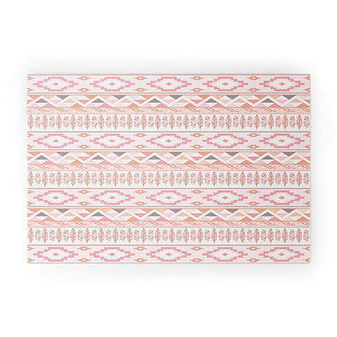 Avenie Feather Aztec Pink Welcome Mat